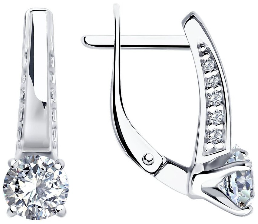 Серьги Diamant 94-120-02129-1 вес 2.64 г серебро, фианит купить,NaN