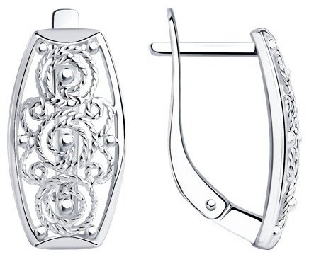 Серьги Diamant 94-120-00706-1 вес 2.75 г серебро, без вставок купить,NaN