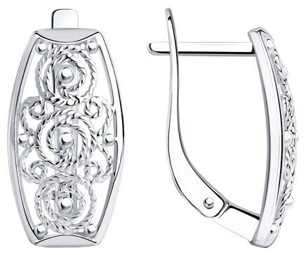 Серьги Diamant 94-120-00706-1 вес 2.75 г серебро, без вставок купить,NaN