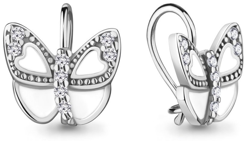 Серьги AQUAMARINE 49076А_skazka_1 вес 1.65 г серебро, эмаль, фианит купить,NaN