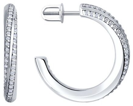Серьги Diamant 94-122-02254-1_s вес 7.49 г серебро, фианит купить,NaN