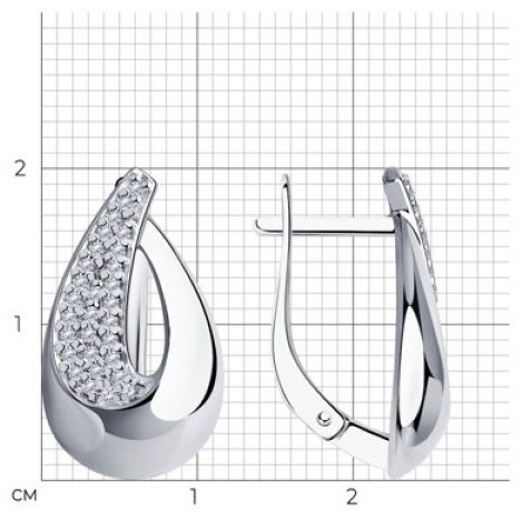 Серьги Diamant 94-120-00729-1 вес 4.3 г серебро, фианит купить,NaN