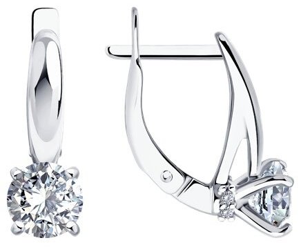Серьги Diamant 94-120-02133-1 вес 2.62 г серебро, фианит купить,NaN
