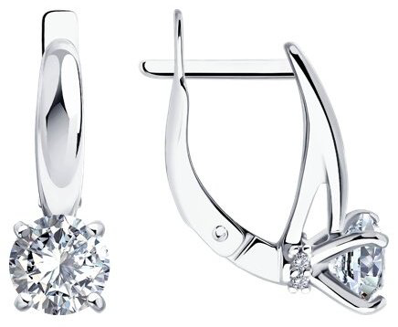 Серьги Diamant 94-120-02133-1 вес 2.62 г серебро, фианит купить,NaN