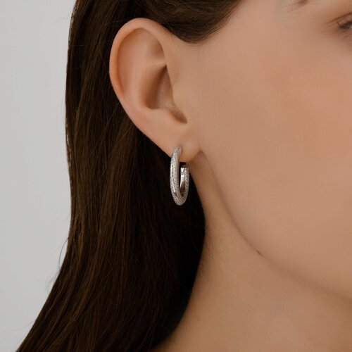 Серьги Diamant 94-122-02254-1_s вес 7.49 г серебро, фианит купить,NaN