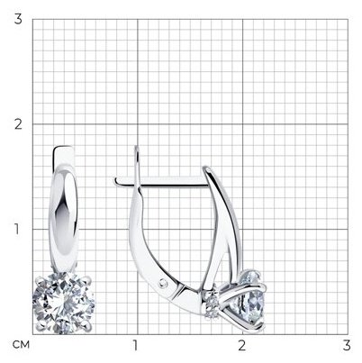 Серьги Diamant 94-120-02133-1 вес 2.62 г серебро, фианит купить,NaN