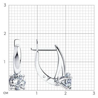 Серьги Diamant 94-120-02133-1 вес 2.62 г серебро, фианит купить,NaN