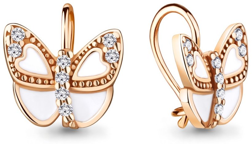 Серьги AQUAMARINE 49076А.6_skazka_1 вес 1.63 г серебро, эмаль, фианит купить,NaN