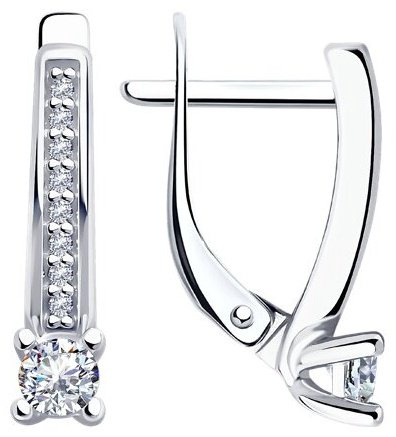 Серьги Diamant 94-120-01573-1 вес 2.32 г серебро, фианит купить,NaN