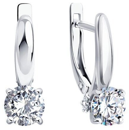 Серьги Diamant 94-120-02133-1 вес 2.62 г серебро, фианит купить,NaN
