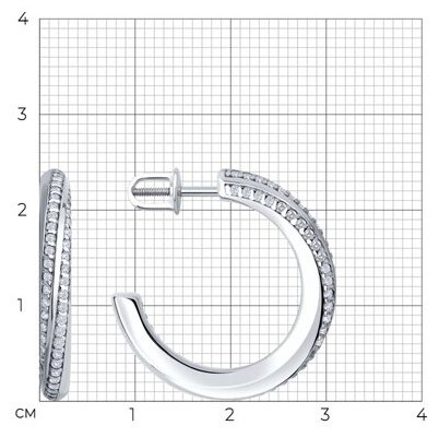 Серьги Diamant 94-122-02254-1_s вес 7.49 г серебро, фианит купить,NaN