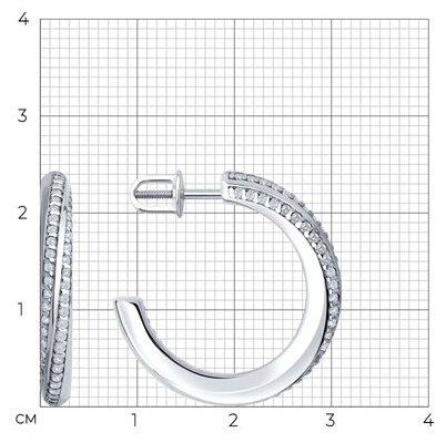Серьги Diamant 94-122-02254-1_s вес 7.49 г серебро, фианит купить,NaN