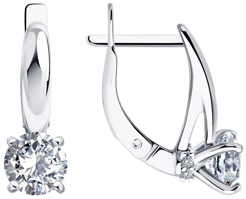 Серьги Diamant 94-120-02133-1 вес 2.65 г серебро, фианит купить,NaN