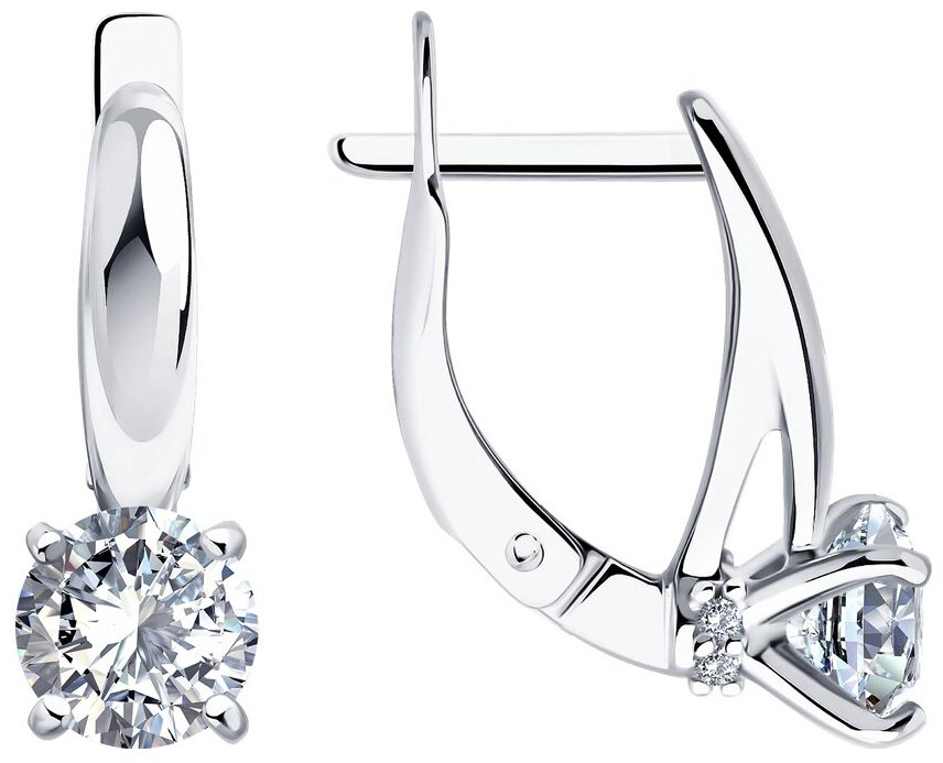 Серьги Diamant 94-120-02133-1 вес 2.65 г серебро, фианит купить,NaN
