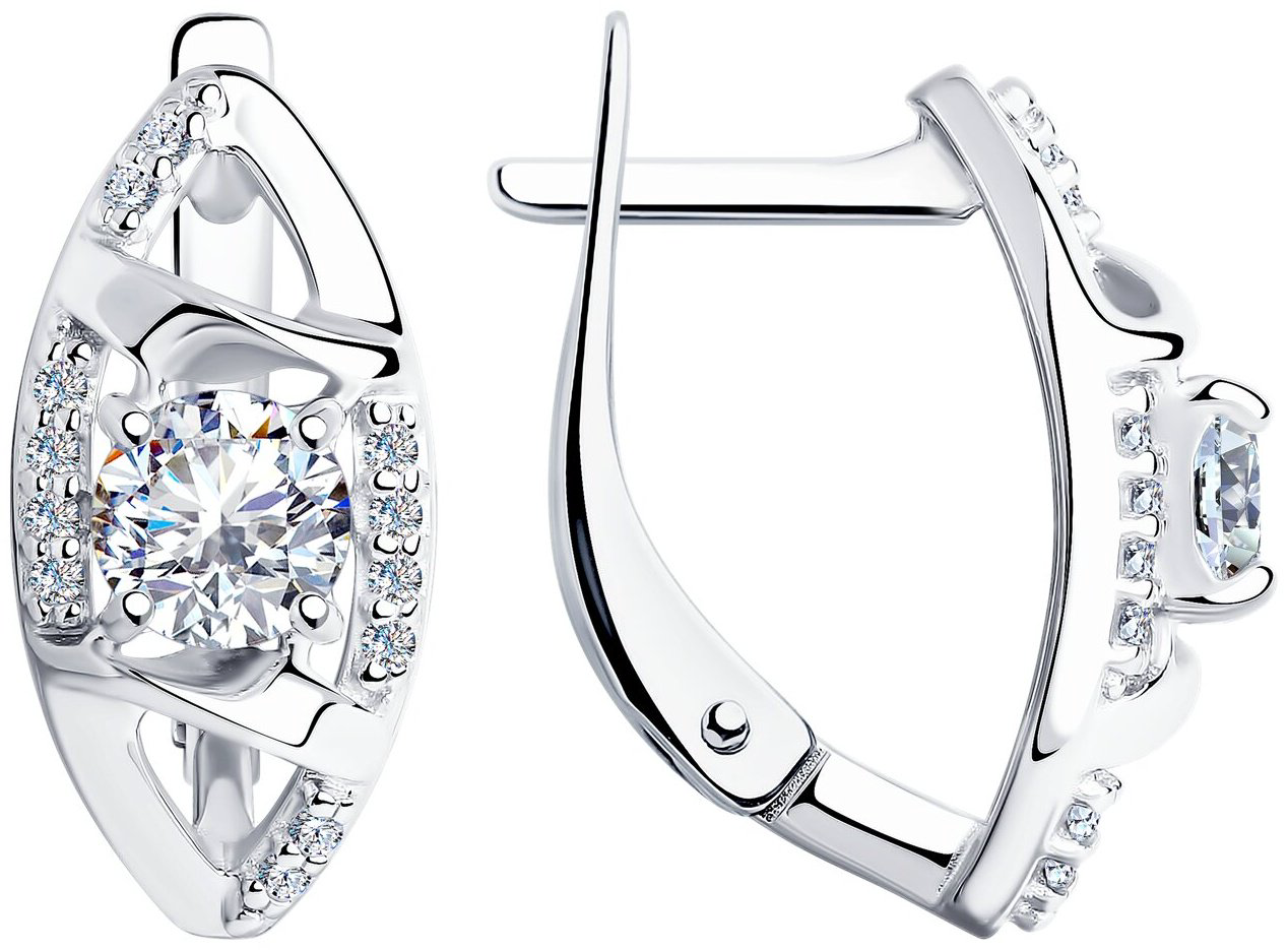 Серьги Diamant 94-120-00733-1 вес 3.38 г серебро, фианит купить,NaN