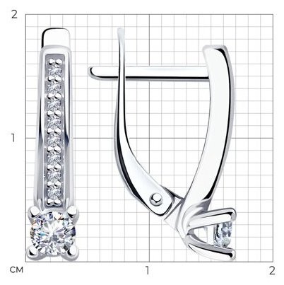 Серьги Diamant 94-120-01573-1 вес 2.32 г серебро, фианит купить,NaN