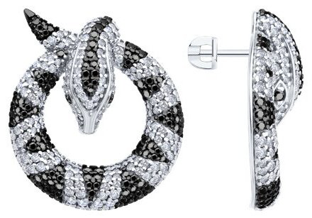 Серьги Diamant 94-122-02301-1 вес 13.8 г серебро, фианит купить,NaN