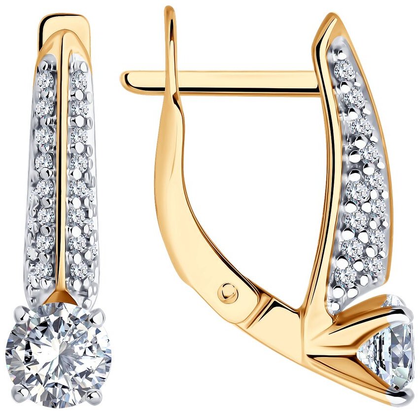 Серьги Diamant 93-120-02130-1 вес 2.64 г серебро, фианит купить,NaN