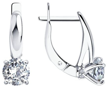 Серьги Diamant 94-120-02133-1 вес 2.65 г серебро, фианит купить,NaN
