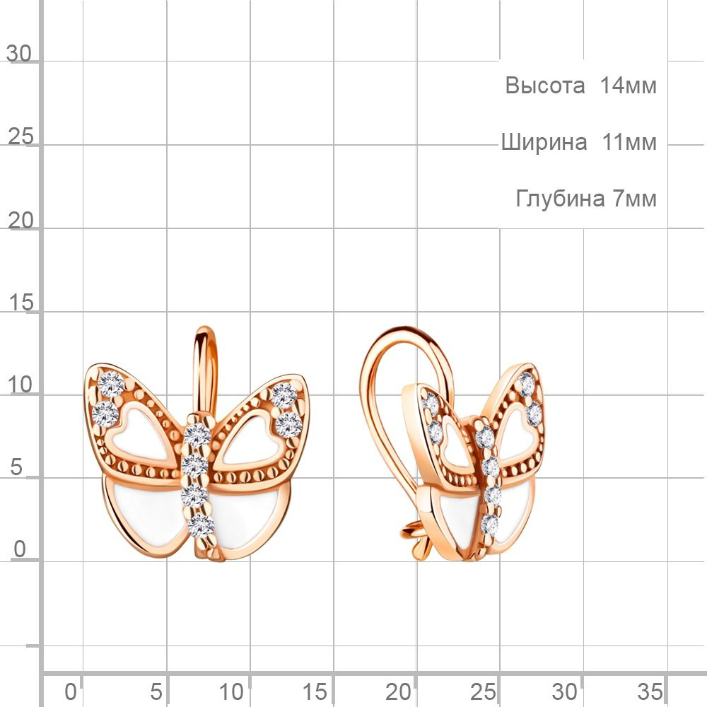 Серьги AQUAMARINE 49076А.6_skazka_1 вес 1.63 г серебро, эмаль, фианит купить,NaN