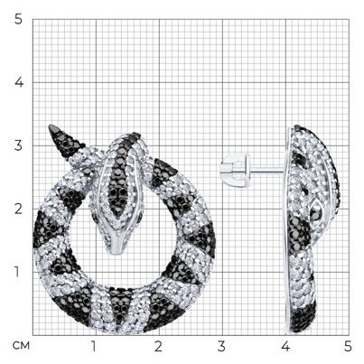 Серьги Diamant 94-122-02301-1 вес 13.8 г серебро, фианит купить,NaN