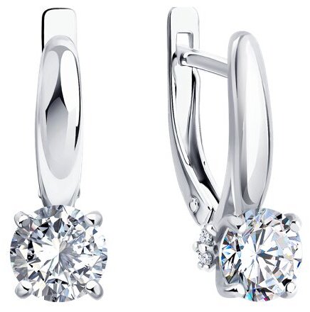 Серьги Diamant 94-120-02133-1 вес 2.65 г серебро, фианит купить,NaN