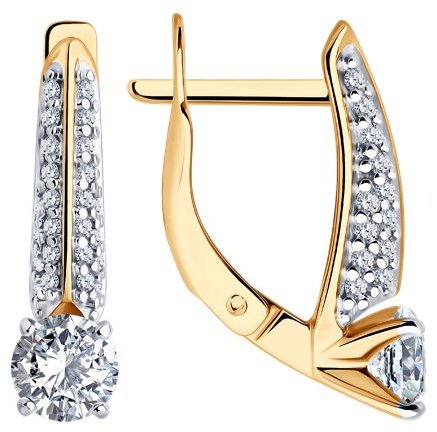 Серьги Diamant 93-120-02130-1 вес 2.64 г серебро, фианит купить,NaN