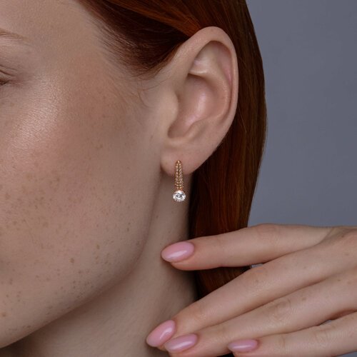 Серьги Diamant 93-120-02130-1 вес 2.64 г серебро, фианит купить,NaN