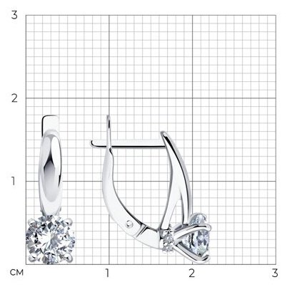 Серьги Diamant 94-120-02133-1 вес 2.65 г серебро, фианит купить,NaN