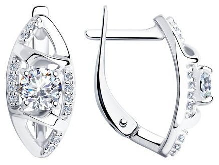 Серьги Diamant 94-120-00733-1 вес 3.5 г серебро, фианит купить,NaN
