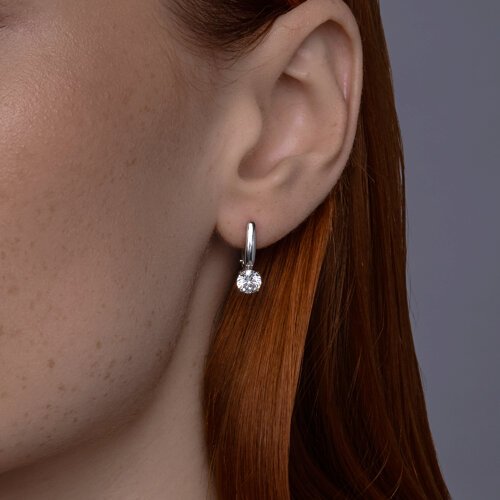 Серьги Diamant 94-120-02133-1 вес 2.65 г серебро, фианит купить,NaN