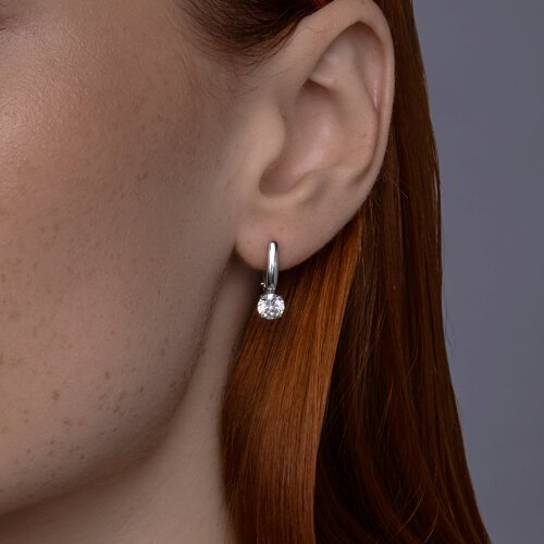 Серьги Diamant 94-120-02133-1 вес 2.65 г серебро, фианит купить,NaN