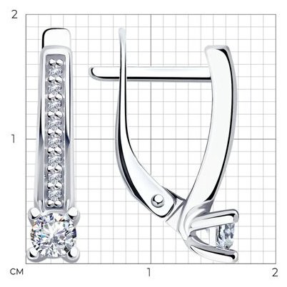 Серьги Diamant 94-120-01573-1 вес 2.36 г серебро, фианит купить,NaN
