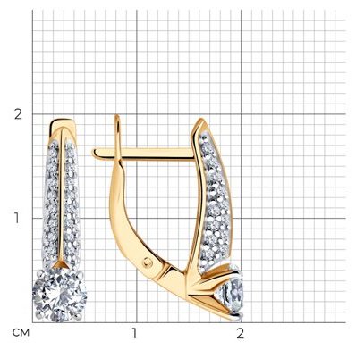 Серьги Diamant 93-120-02130-1 вес 2.64 г серебро, фианит купить,NaN