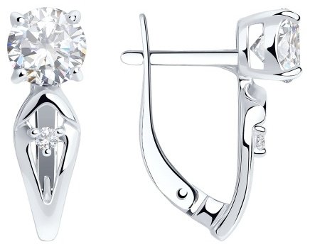 Серьги Diamant 94-120-00741-1 вес 2.7 г серебро, фианит купить,NaN