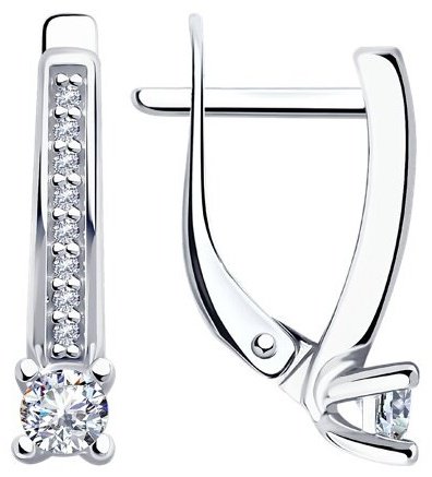 Серьги Diamant 94-120-01573-1 вес 2.36 г серебро, фианит купить,NaN