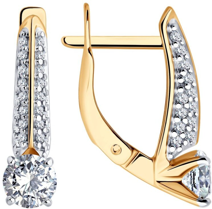 Серьги Diamant 93-120-02130-1 вес 2.68 г серебро, фианит купить,NaN