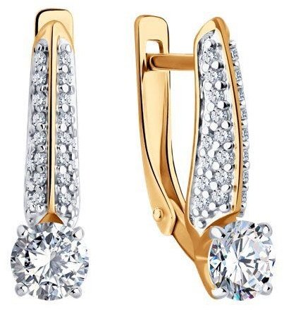 Серьги Diamant 93-120-02130-1 вес 2.68 г серебро, фианит купить,NaN