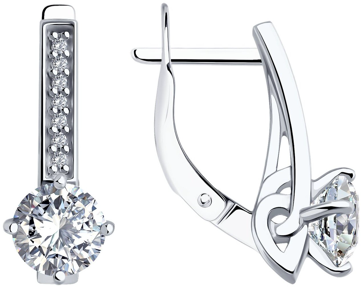 Серьги Diamant 94-120-02135-1 вес 3.01 г серебро, фианит купить,NaN
