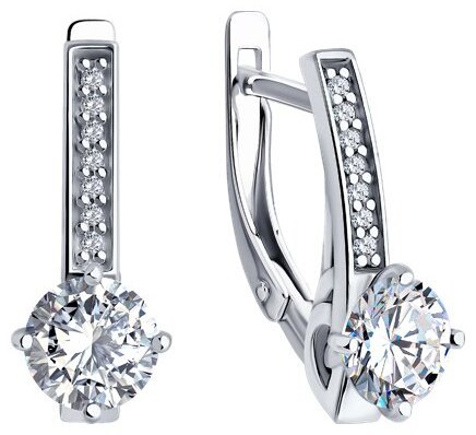 Серьги Diamant 94-120-02135-1 вес 3.17 г серебро, фианит купить,NaN