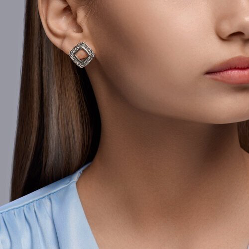 Серьги Diamant 94-120-01578-1 вес 3.91 г серебро, без вставок купить,NaN