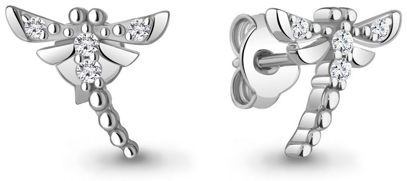 Серьги AQUAMARINE 49386А вес 1.1 г серебро, фианит купить,NaN