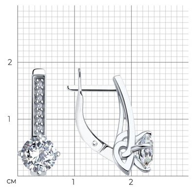 Серьги Diamant 94-120-02135-1 вес 3.17 г серебро, фианит купить,NaN