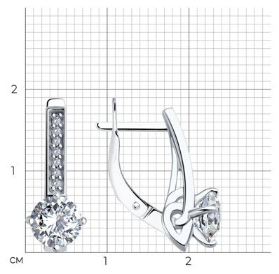 Серьги Diamant 94-120-02135-1 вес 3.17 г серебро, фианит купить,NaN