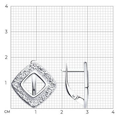 Серьги Diamant 94-120-01578-1 вес 3.91 г серебро, без вставок купить,NaN