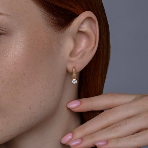 Серьги Diamant 93-120-02130-1 вес 2.72 г серебро, фианит купить,NaN