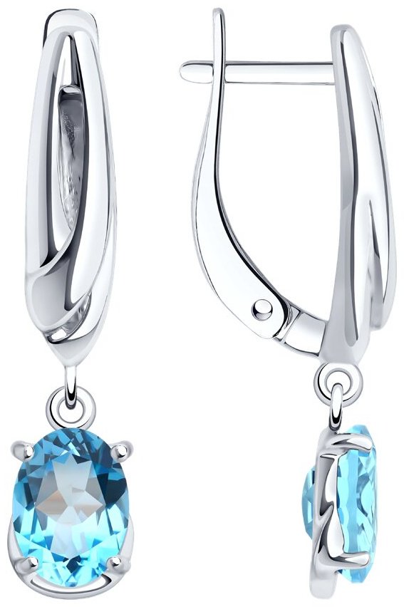 Серьги Diamant 94-321-02682-1 вес 3.74 г серебро, топаз купить,NaN
