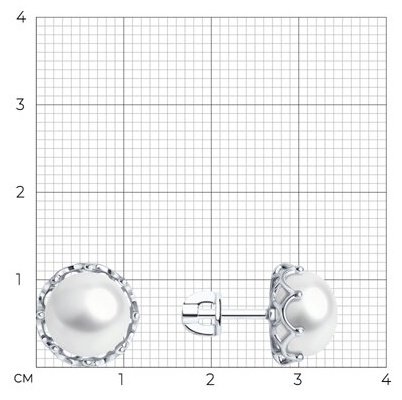Серьги Diamant 94-322-01949-1 вес 4.2 г серебро, жемчуг купить,NaN