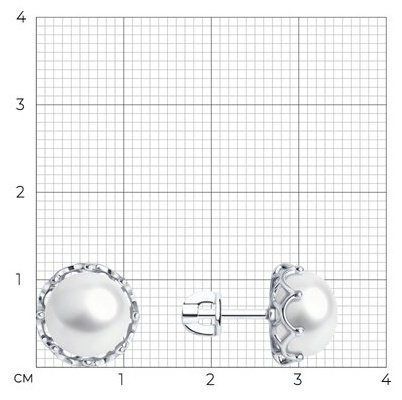 Серьги Diamant 94-322-01949-1 вес 4.2 г серебро, жемчуг купить,NaN