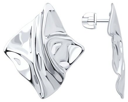 Серьги Diamant 94-122-02338-1_s вес 7.5 г серебро, без вставок купить,NaN